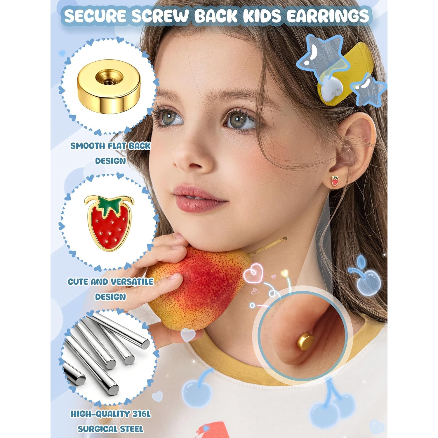 FASACCO 1Pair Gold Plated Hypo - Body Jewelry Surgical Steel recension och pris