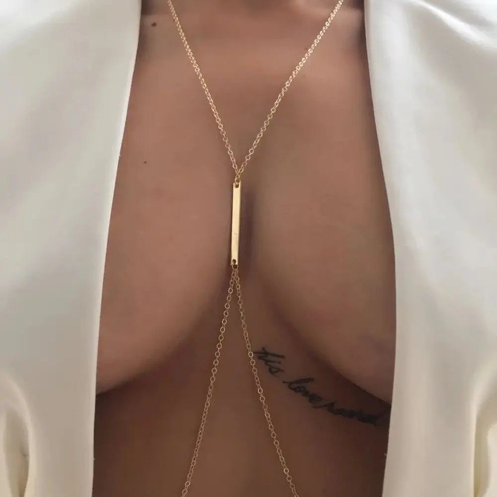 Sexy Metal Chest Chain Harness - Body Jewelry Necklace recension och pris
