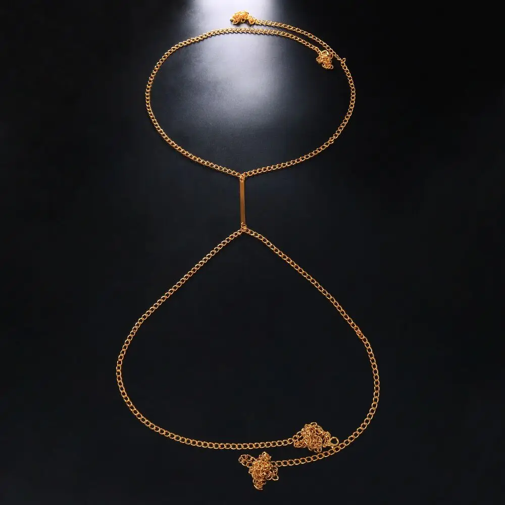 Sexy Metal Chest Chain Harness - Body Jewelry Necklace recension och pris